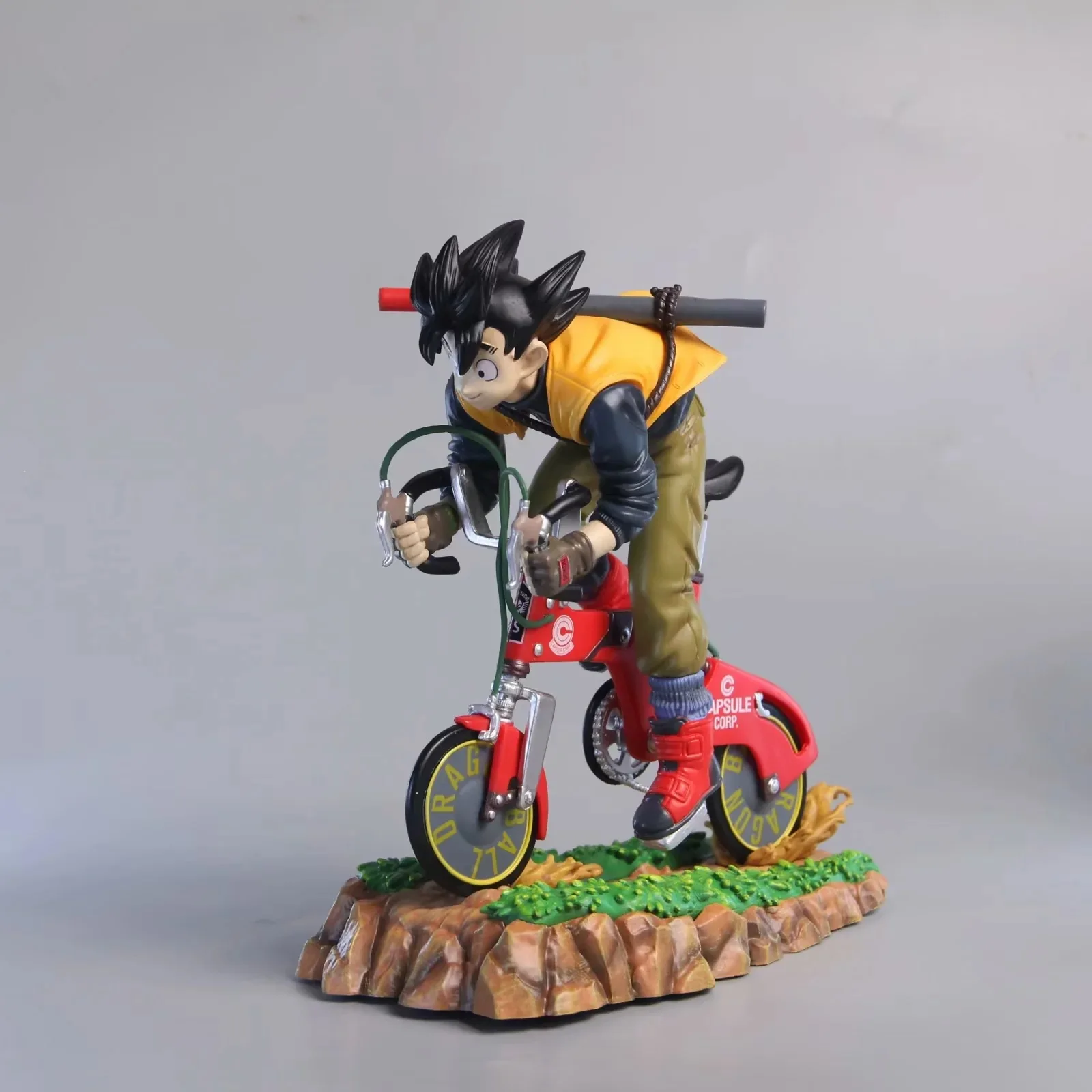 21cm Cartoon Dragon Ball Anime Figure Gk Son Goku By Bicycle Pvc Statue Model Artifacts Desktop Decorations Toy For Children