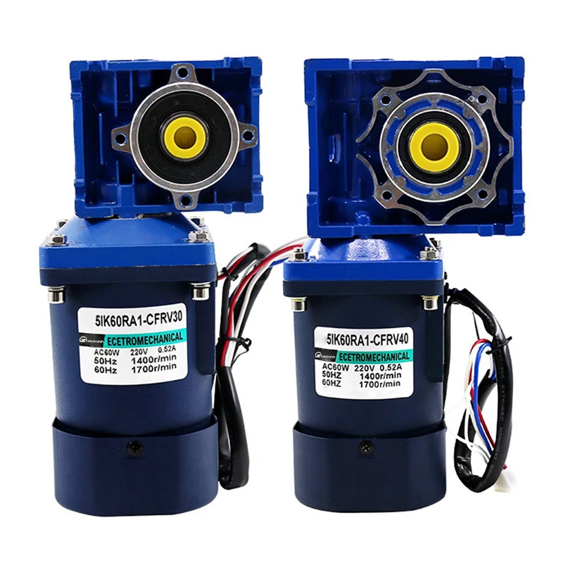 NMRV 030 Ratio 40:1 Three Phase Induction Motor Speed Control Motor 1400 rpm Worm Gearbox Reducer
