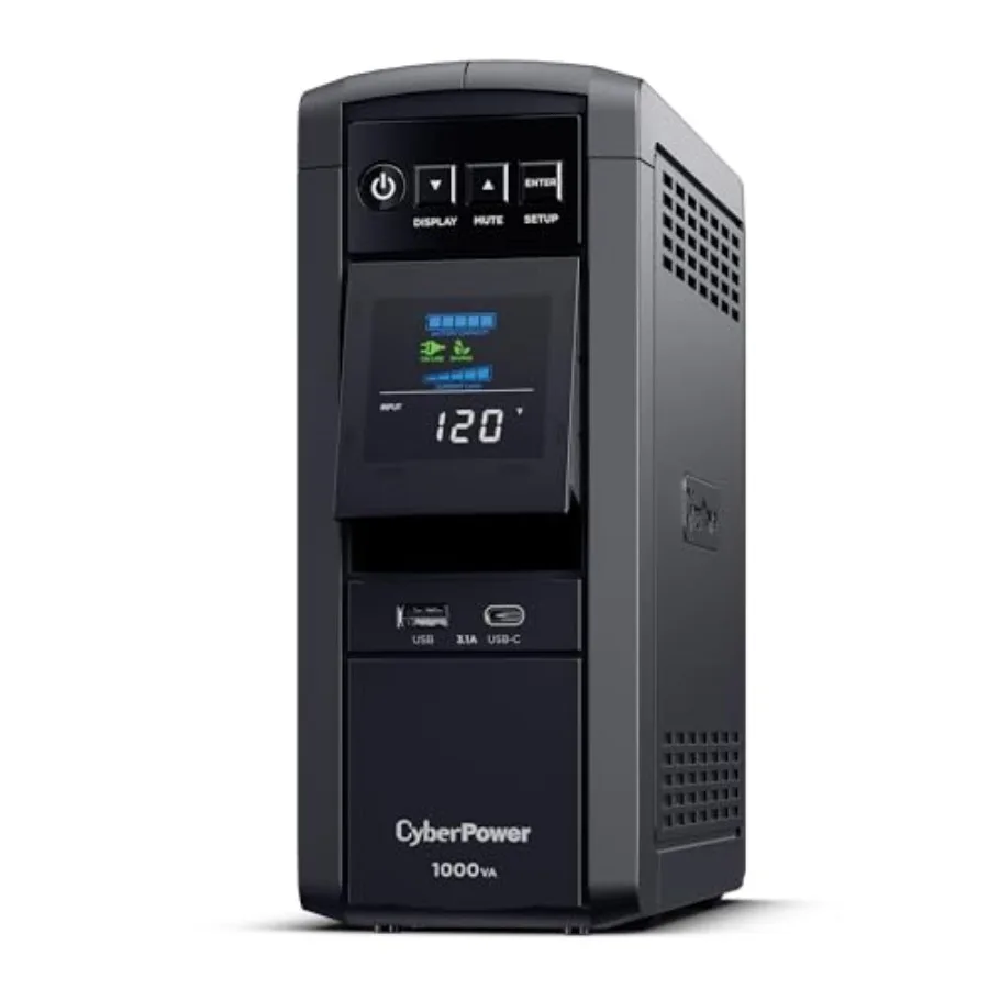 CP1000PFCLCD PFC Sinewave UPS Battery Backup and Surge Protector 1000VA/600W 10 Outlets AVR Mini-Tower; UL Certified