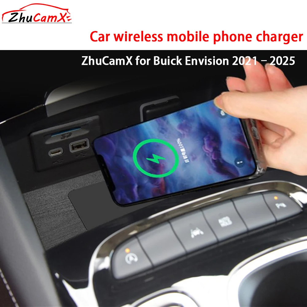 

ZhuCamX for Buick Envision 2021–2025 Center Console Storage Wireless Mobile Phone Charger 18W iPhone Magsafe Fast Charging Panel