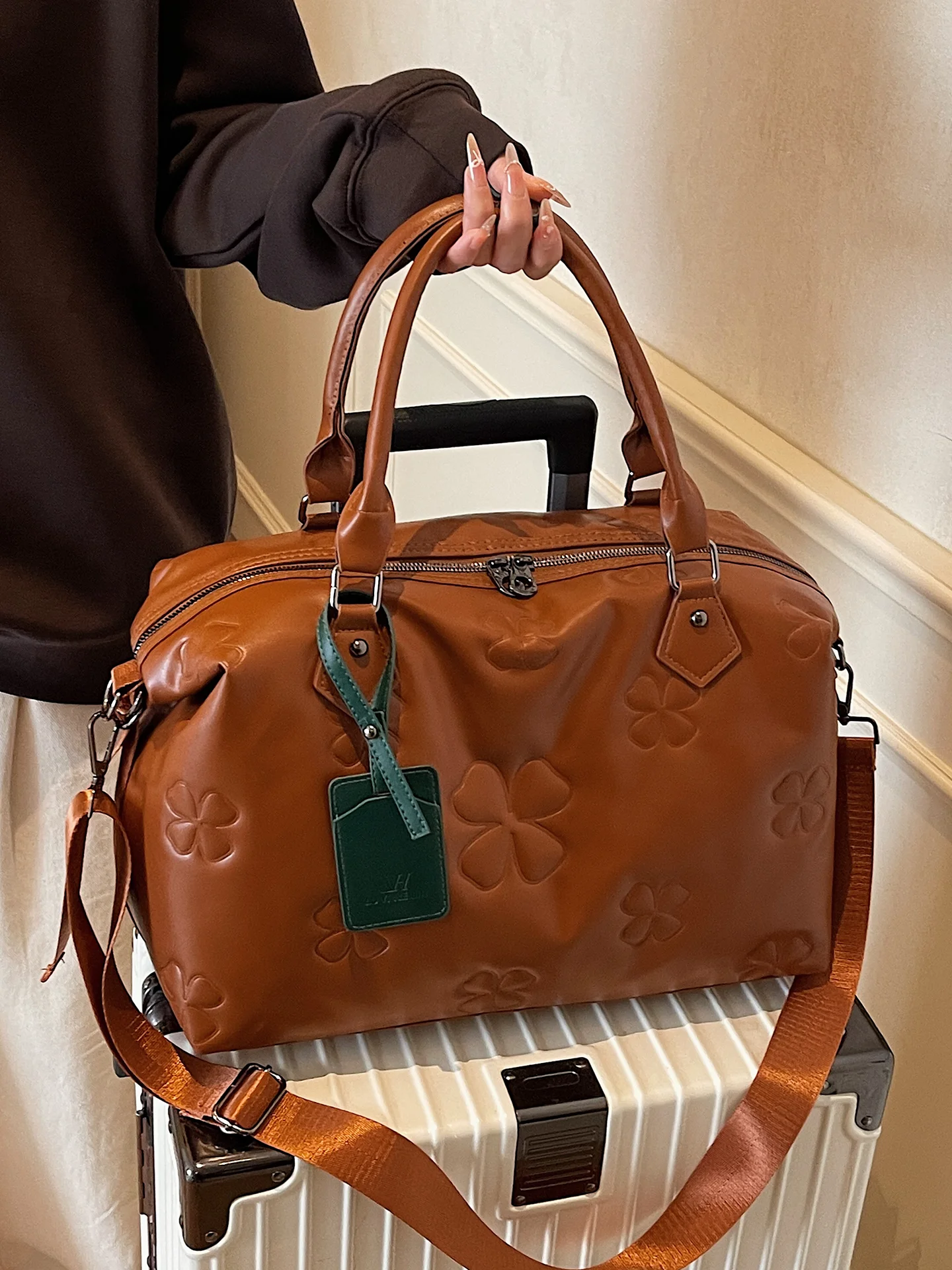 

Вместительная ретро-спортивная сумка с цветочным принтом для фитнеса, женская дорожная сумка через плечо, недорогая, для авиаперелетов