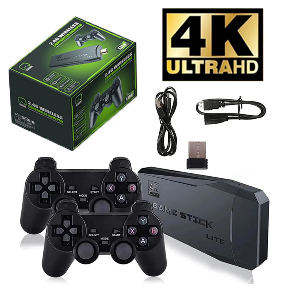 

Игровая консоль 64 ГБ M8, игровая консоль в стиле ретро, 4K HD, двойной беспроводной контроллер, игровые консоли для 20000+ ретро-игр, подарок для детей