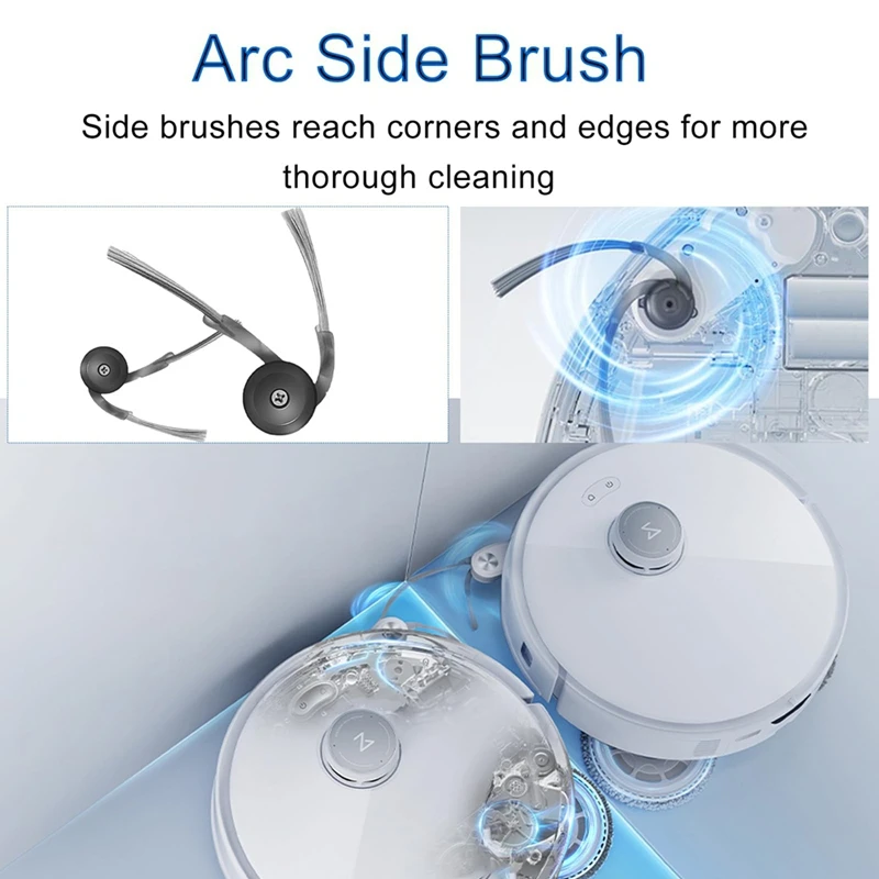 【Must-Haves】Kit de accesorios de repuesto para aspiradora Roborock Qrevo Curve/P20 Pro, cepillo principal, cepillo lateral, filtro, fregona, polvo Ba