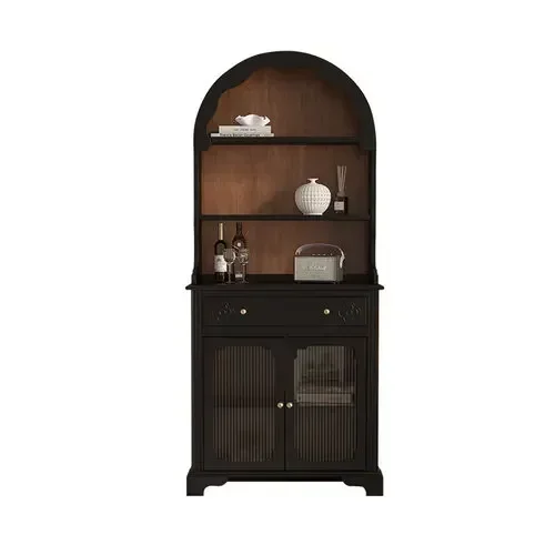 

Mid-Ancient Display Cabinet Multi-Functional Sideboard Cabinet Solid Wood French Retro Designer Bookcase Curio Cabinet