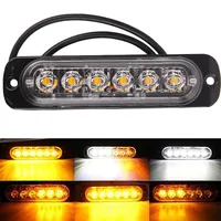 6 LED Flashing Warning Light for Truck Car Motorcycle Yellow White 18 strobe modes lamp Emergency 12-24V Side High Bright Lights