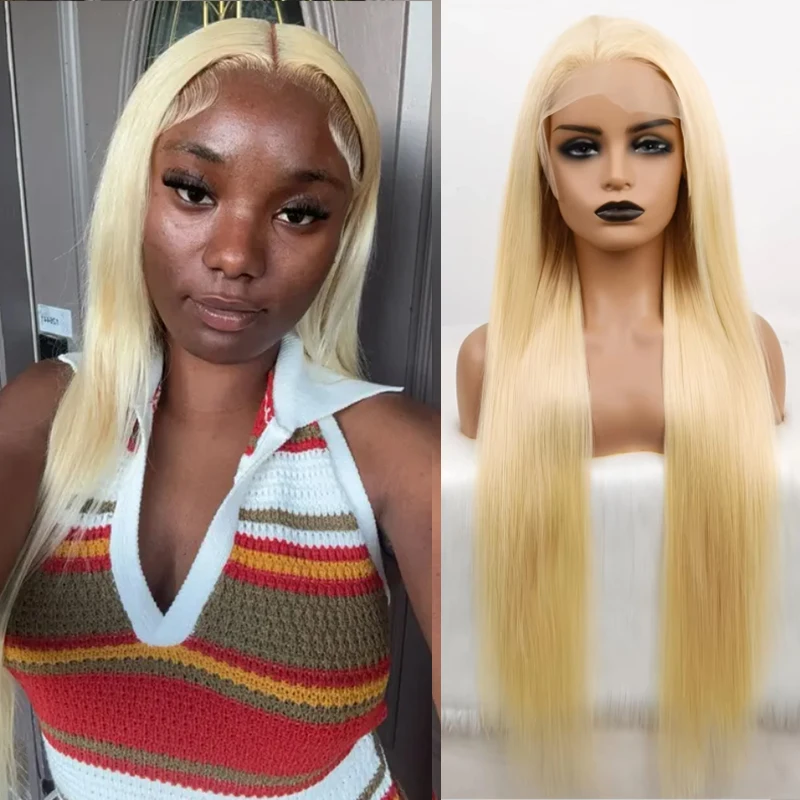 

Парик фронта шнурка 13x6, человеческие волосы, блондинка 613, бесклеевой, предварительно выщипанный, прямой, плотность 250