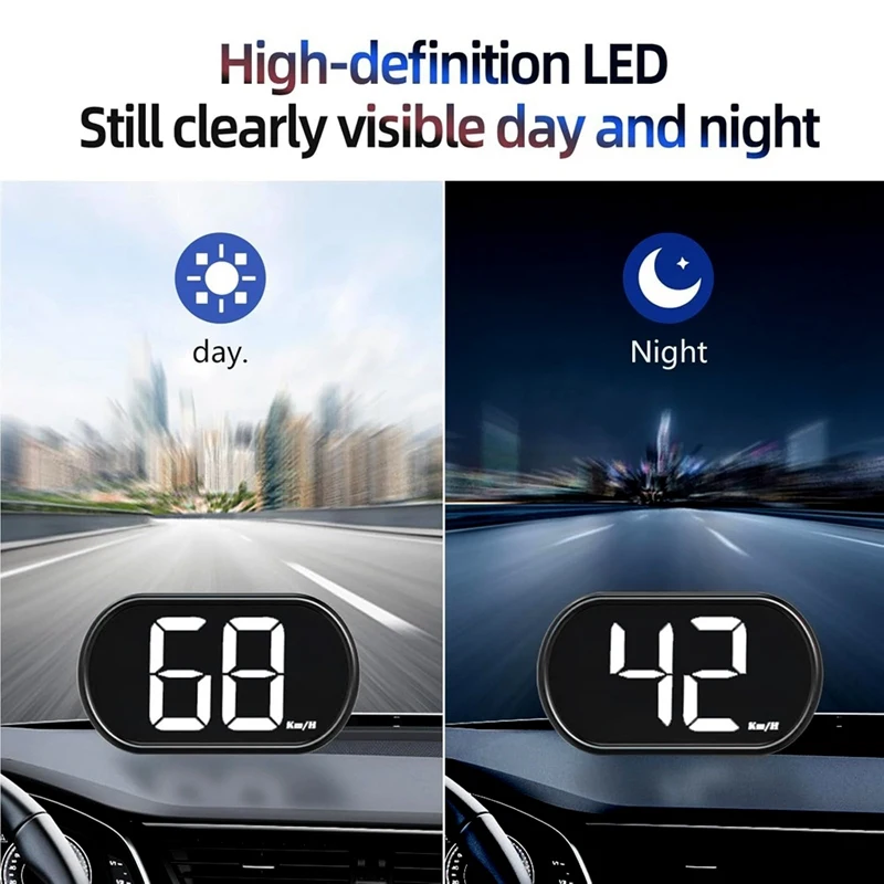 Car HUD Head Up Display,X2 GPS Speedometer, Digital Speedometer MPH With LED Large Font, Plug & Play, For All Cars