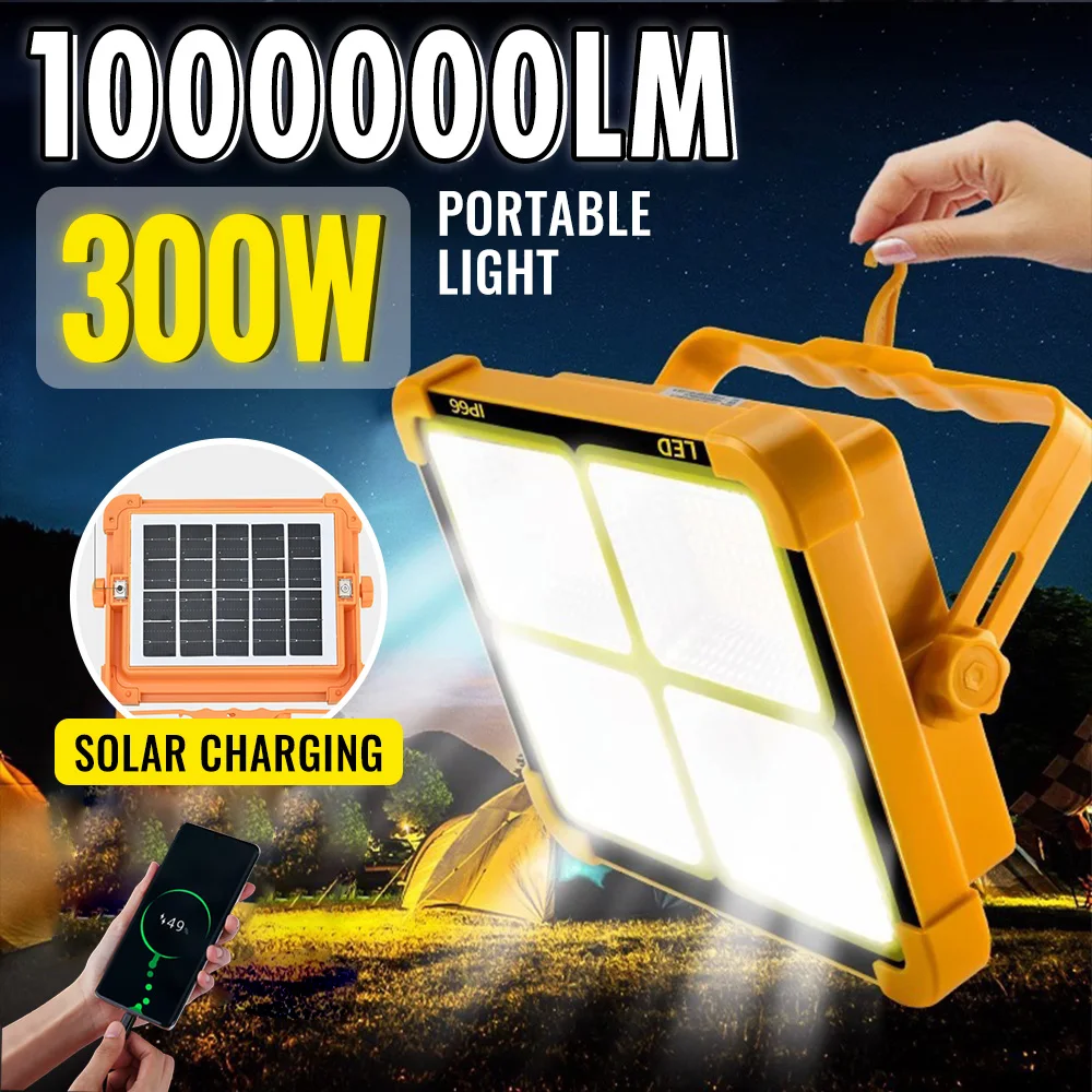 

20000mAh Solar Rechargeable Camping Lantern High Power Bank LED Tent Lights Powerful Magnet Flashlight Outdoor Emergency Lamp