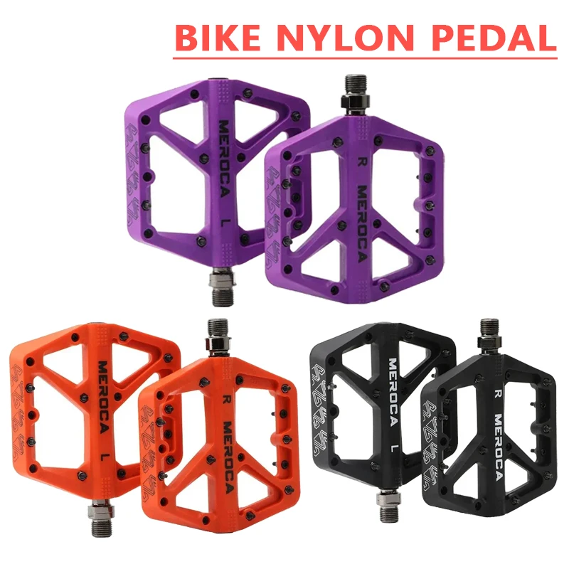 MTB Bicycle Pedals Mountain Bike Bearings Footboards Cycling Mtb Nylon Platform Footrest Flat Mountain Bike Paddle Grip