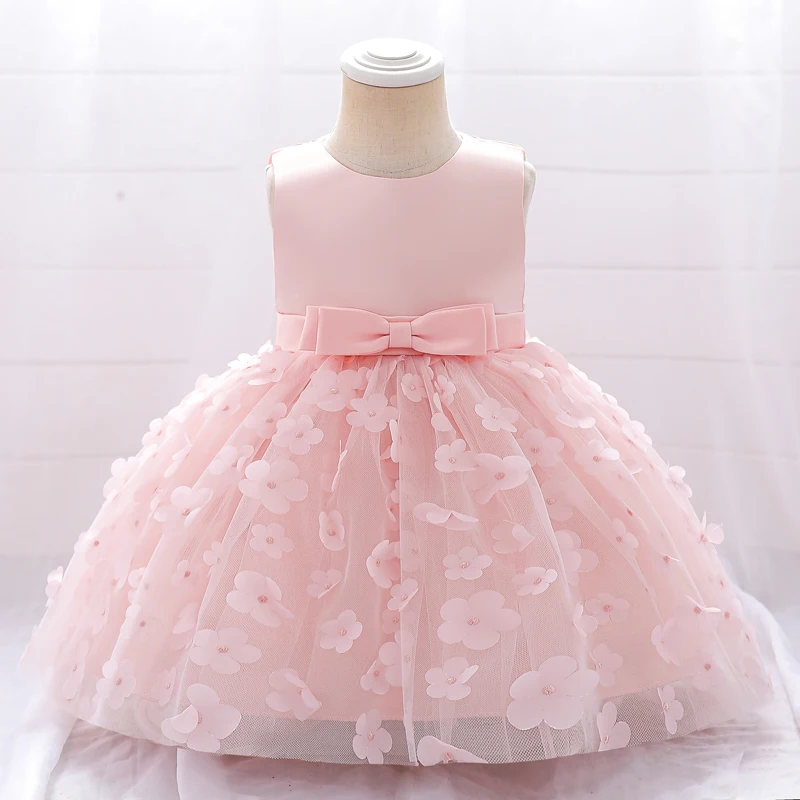 Summer First Birthday Dress For Baby Girl Clothes Flower Baptism Princess Dress Girls Dresses Sleeveless Party Costume 0-5Y