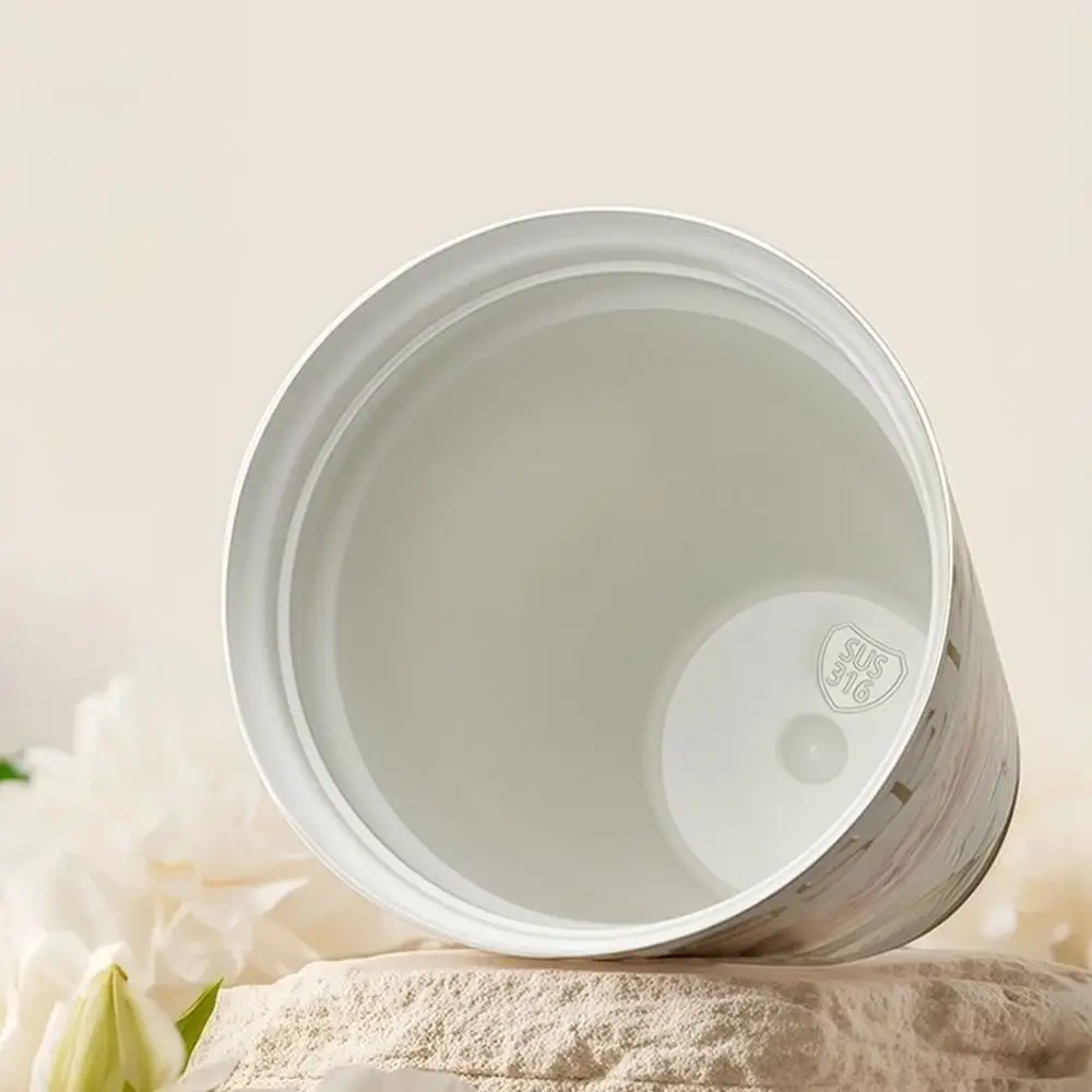 

500ML Thermo Coffee Mug LeakProof Ceramic Coating Insulated Cup Flower Print Stainless Steel Travel Thermo Cup Tea Drinking