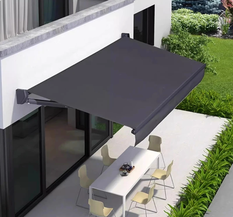 Classic Style Full-Box Shade Electric Retractable Awning China Supplier Patio Balcony Outdoor Furniture Aluminum Frame
