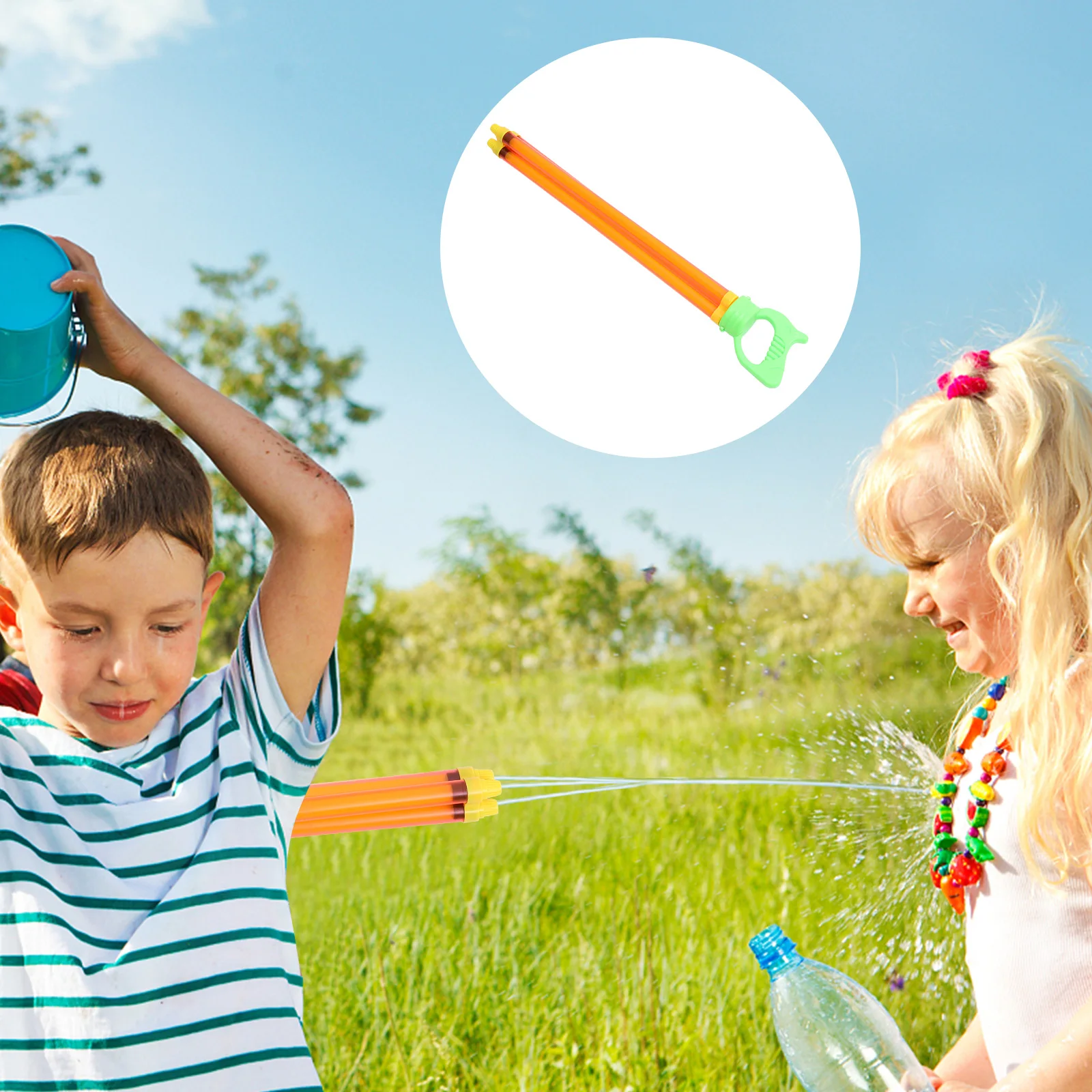 1 個のプルアウトウォーターシューター プレミアム PP 素材 子供用 夏のプールパーティー プレイブラスター 再利用可能 軽量 楽しい屋外アクティビティ