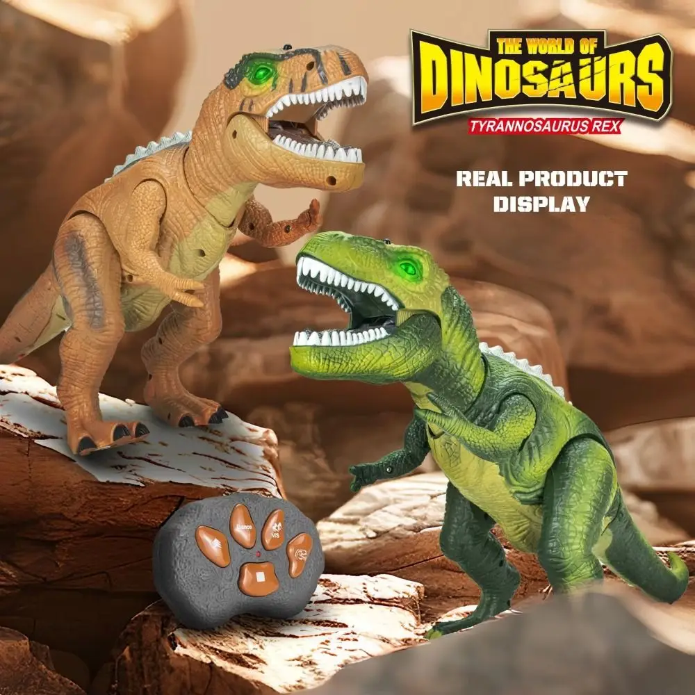 Inertial Sliding RC Dinosaur Car Toys Plastic Models Remote Control Robot Toys Cartoon Durable Simulation T-Rex Toys