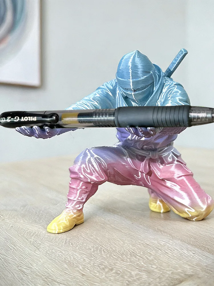 レインボー3dプリント忍者ペンホルダー-デスクトップデコレーション-オフィス教室装飾品-収納-クリエイティブサポート