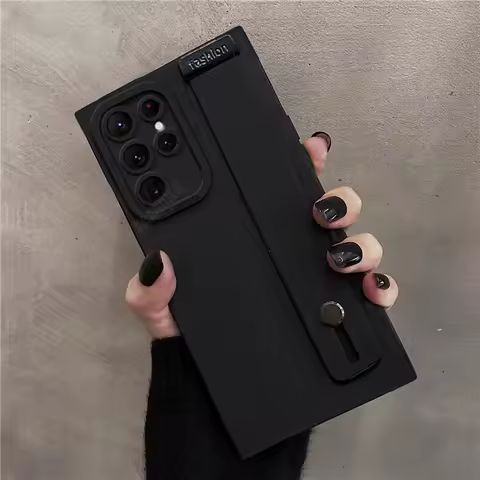 S 24 23 22 21 Wrist Strap Hand Band Silicone Case For Samsung Galaxy S24 S23 S22 S21 S20 Fe Plus Ultra Finger Grip Stand Cover