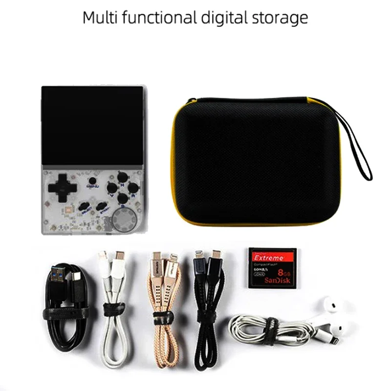 Black Portable Mini Storage Case Bag For RG35XX RG353VS Retro Handheld Game Console Protective Shell Pouch Accessories