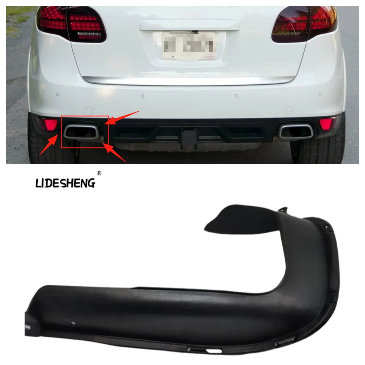 

958505837009B9 95850583700 Rear Left Side Exhaust Tailpipe Trim Frame FOR Porsche Cayenne 92A 2011-2014