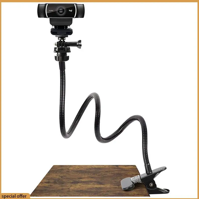 A68Z 4X Webcam Stand 25 Inch Flexible Desk Mount Clamp Gooseneck Stand For Logitech Webcam C930E,C930,C920, C922X,C922, C925E