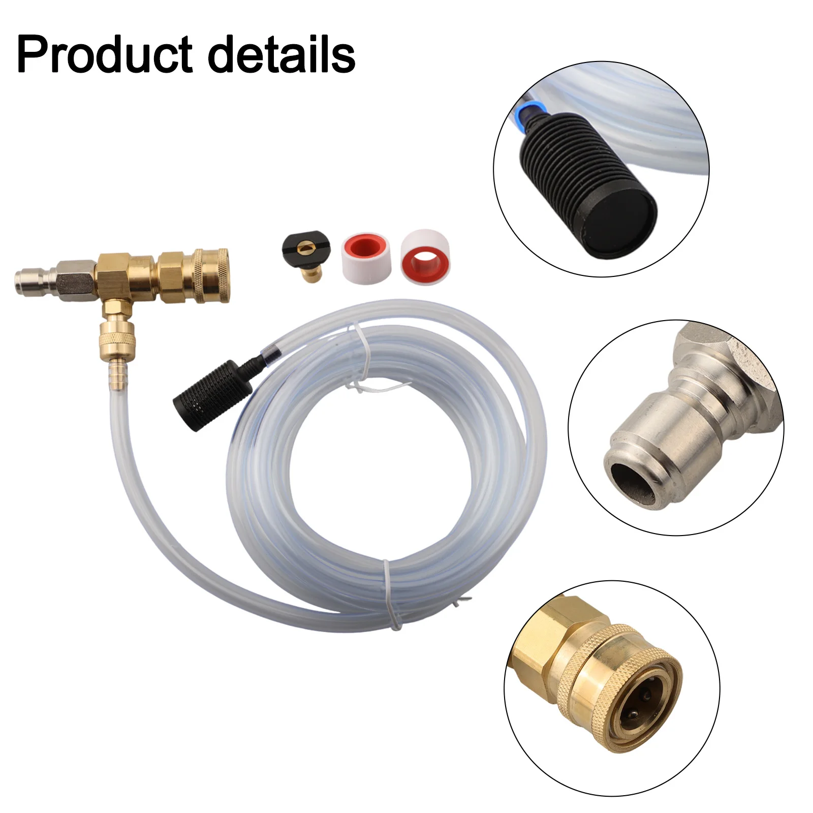 

Pressure Washer Connector Soap Washer Power Quick Connector Regulating Valve 3/8inch Downstream Filter Injector