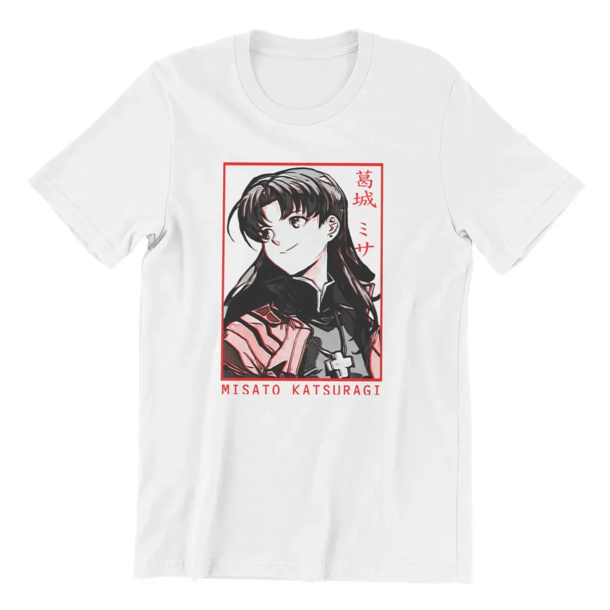 misato katsuragi Couples Punk Unisex T-Shirts Men Cotton Tshirt Tees Tops Anime Harajukkuu Streetweaarr