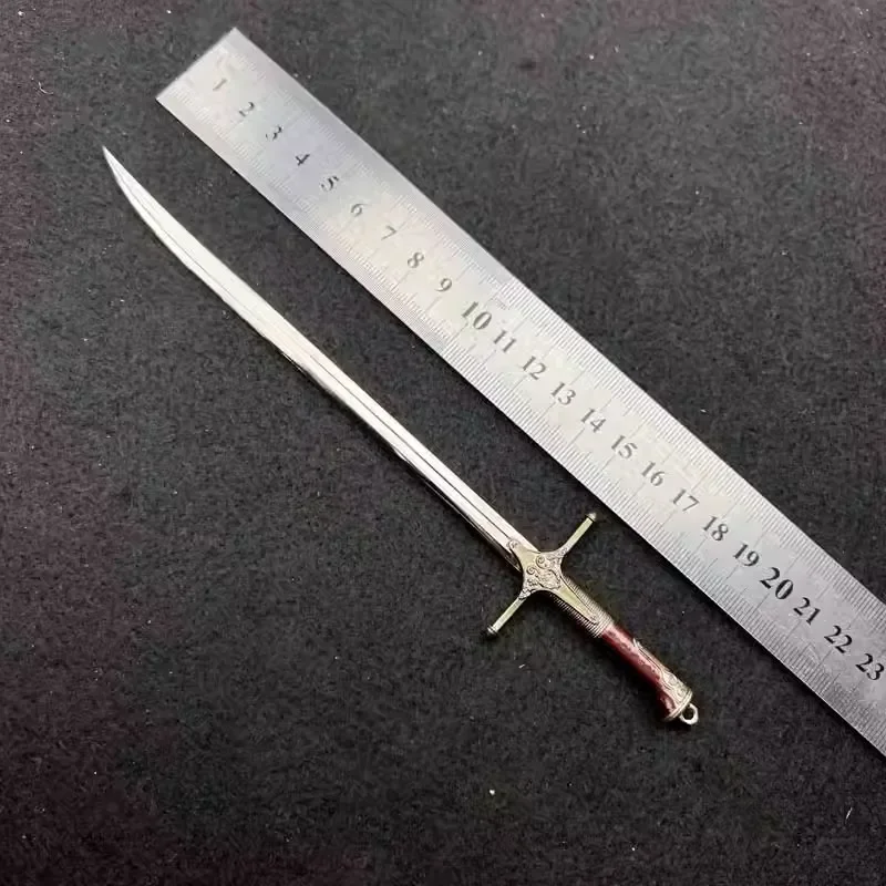 ロングリスソードモデルおもちゃ、ワイルドハント、中世の武器、刀、カタナモデル、キーホルダーの装飾、工芸品、映画、22cm