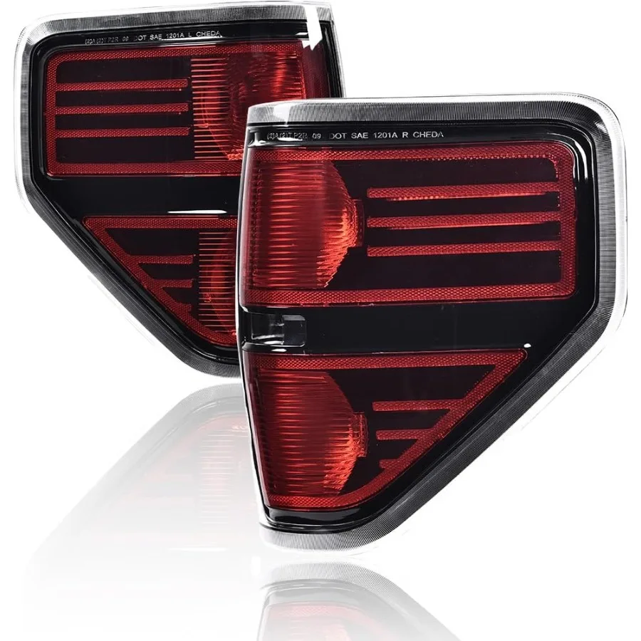 

Задние фонари, совместимые с пикапом F150 20092014 SVT, черная линза, хромированная отделка, задний фонарь в сборе, 1 пара для улучшенного визита