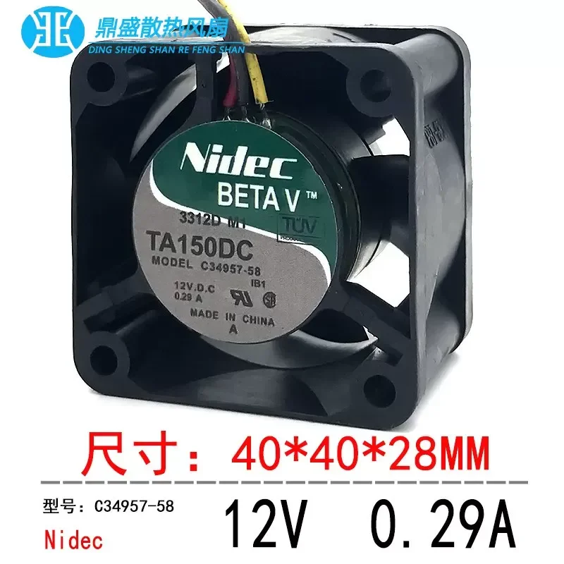 for Nidec TA150DC C34957-58 12V 0.29A 40x28mm Cooling Fan for Cisco Server Switch Replacement