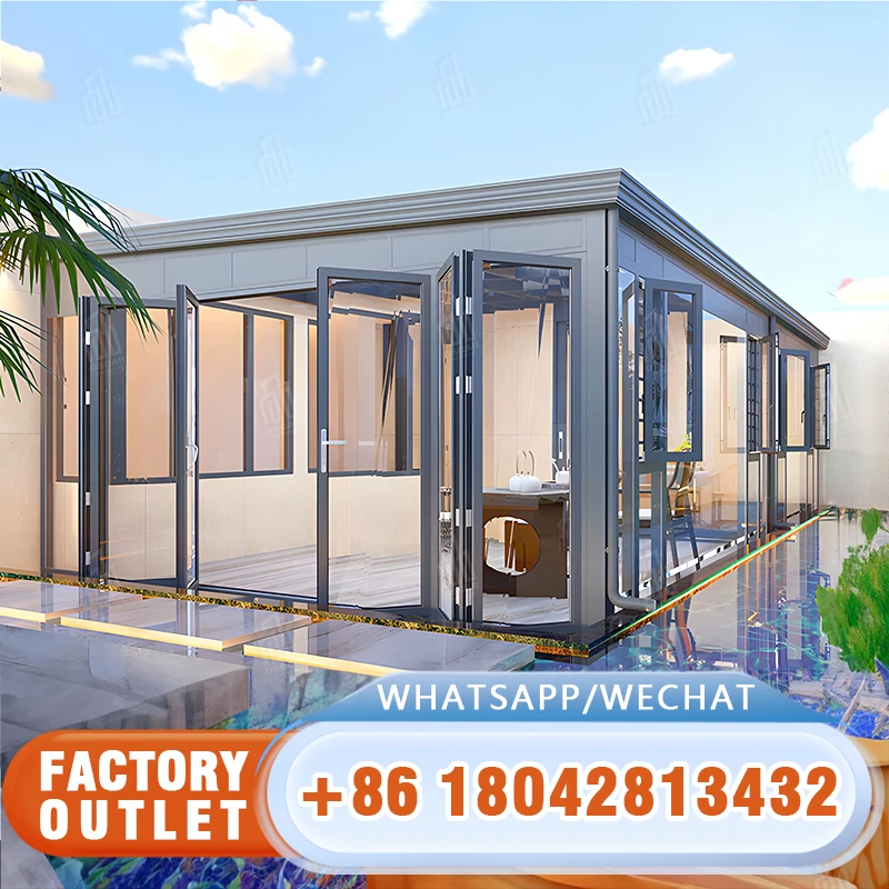 Prefabricated sunroom tiny casa containers homes houses mobile modular garden office pods portable prefab prefabricada