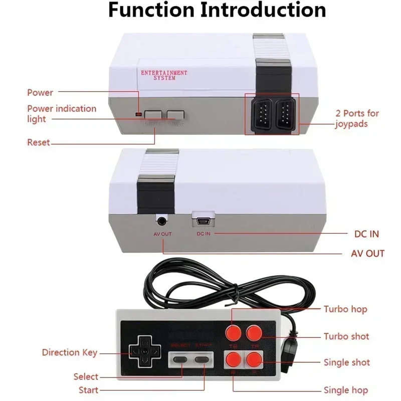 Mini TV palmare ricreazione familiare Console per videogiochi uscita AV Retro Built-in 620 giochi classici doppio Gamepad Gaming Player