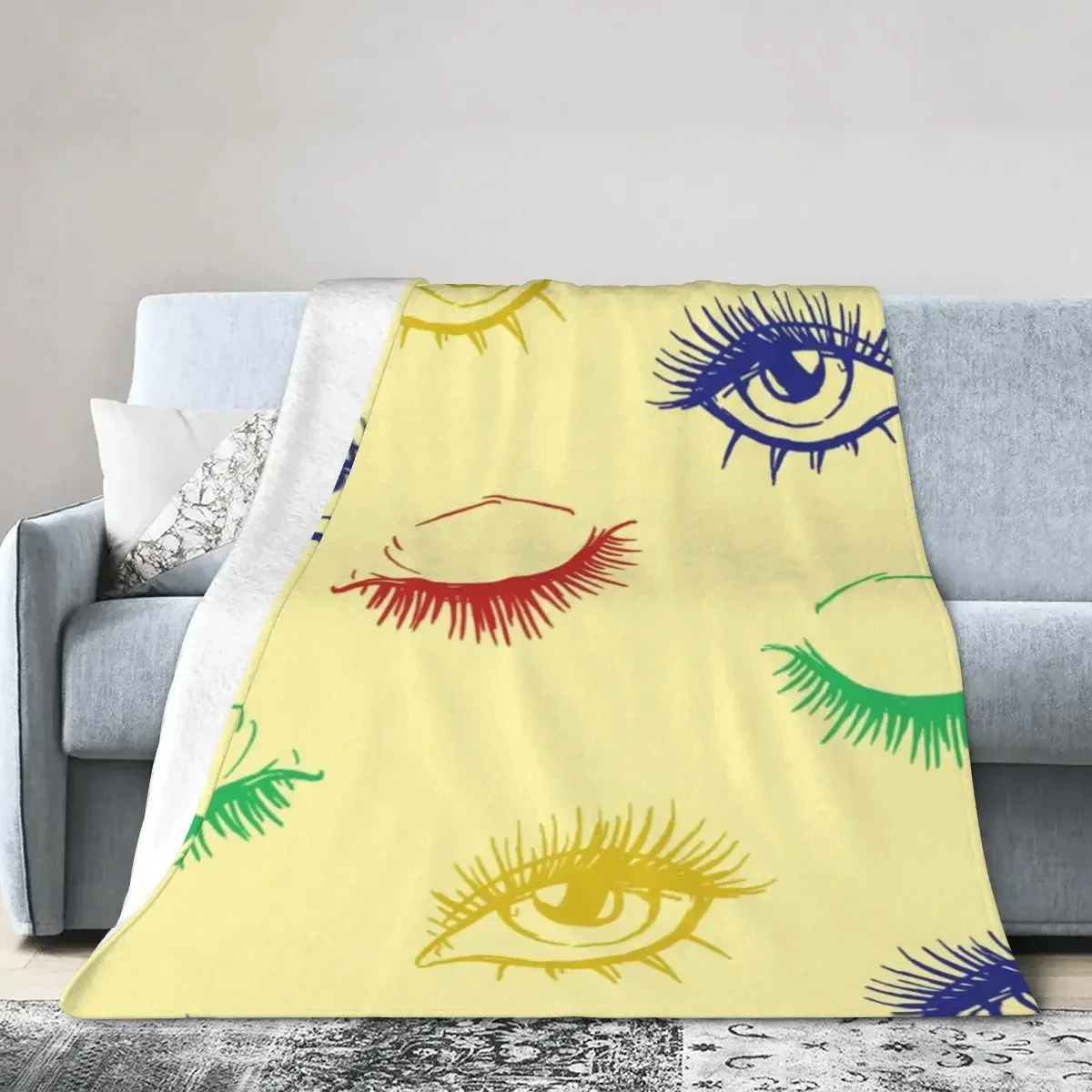 

Eyelash Lashes Pattern Blankets Soft Warm Flannel Throw Blanket Bedspread for Bed Living room Picnic Travel Home Couch