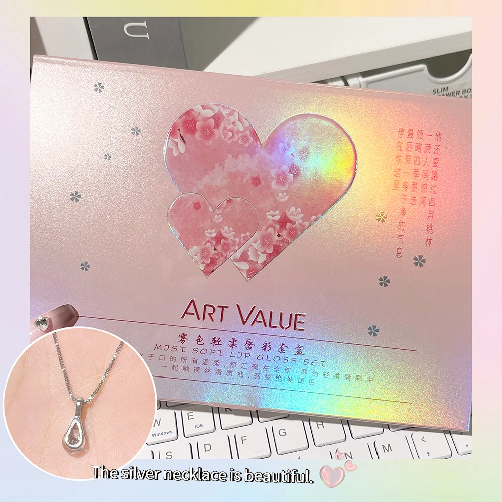 مجموعة ملمع الشفاه المقاومة للماء، مجموعة أحمر الشفاه السائل غير اللامع، زيت بلسم الشفاه المغذي، هدية، مستحضرات التجميل #6