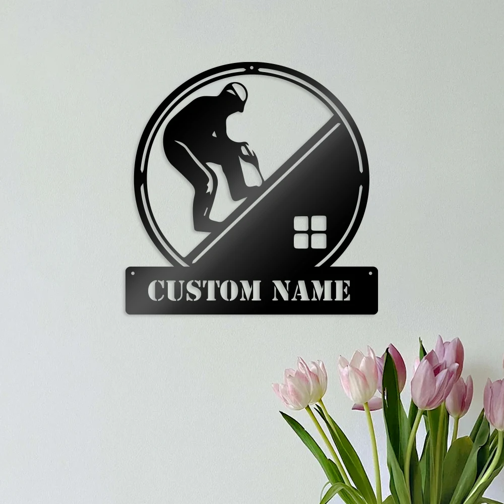 

1pc decoration worker New Customized Name Iron Wall Signs Iron Wall Plaque For Bedroom Décor