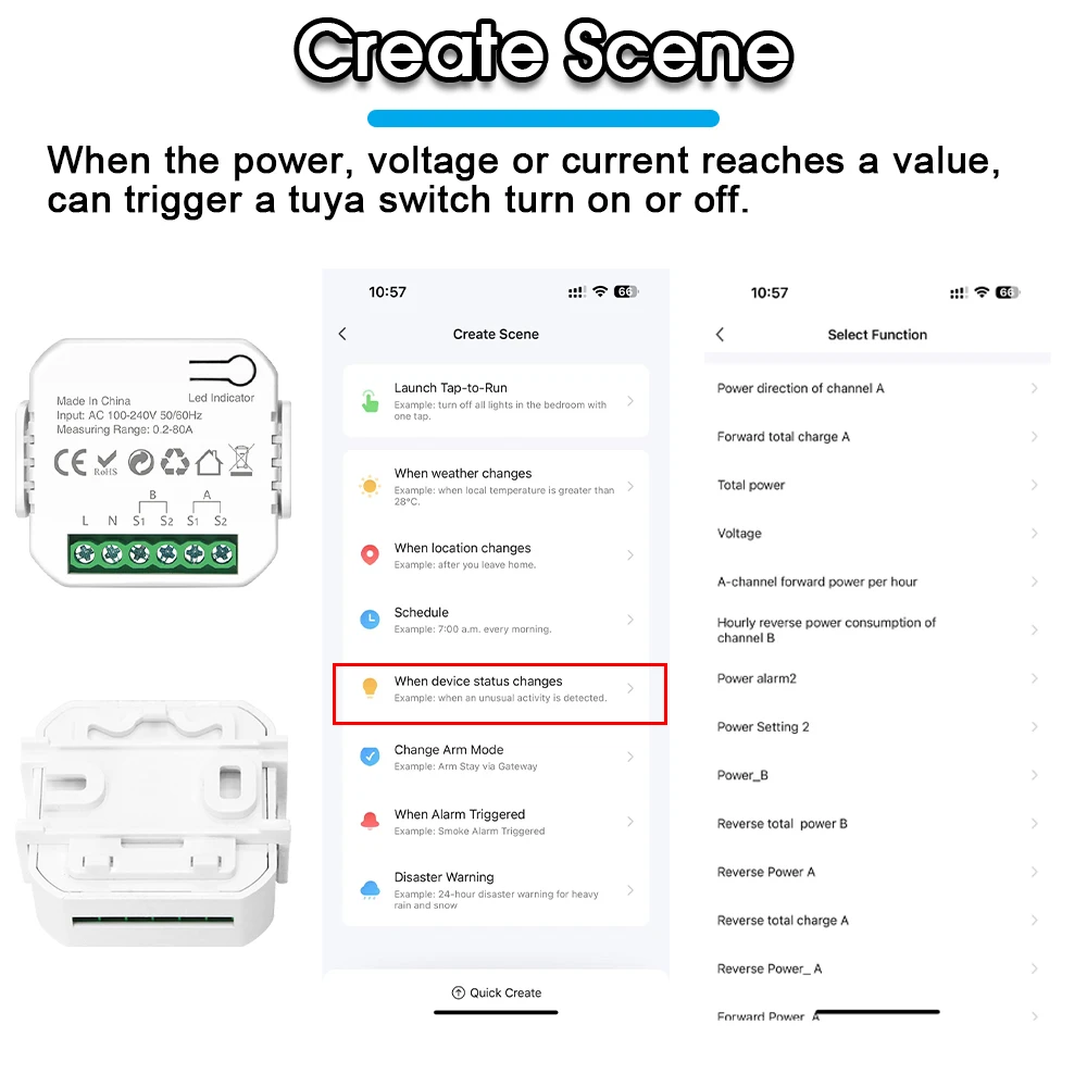 EARU Einphasiger 1-2-Kanal Tuya App WiFi Smart Bidirektionaler Strom-Spannungs-kWh-Monitor PV-Solar-Energiemessgerät mit CT-Klemme – Detail 8