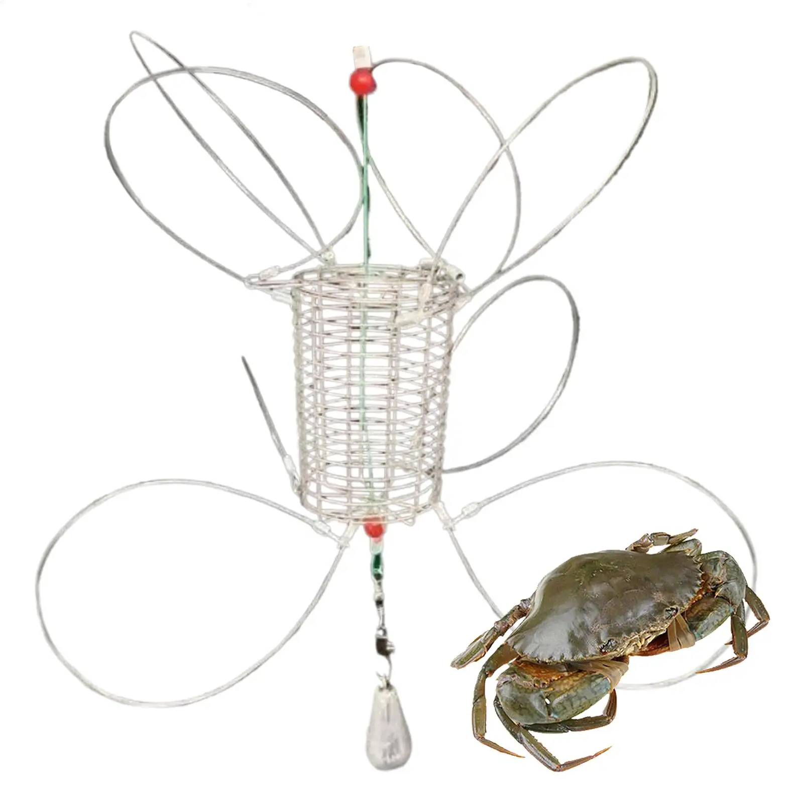 Crab Snares for Fishing Rods Stainless Steel Catching Cage with 8-Loop Crab Fishing for Lobster Crawfish Fish Bait Catfish