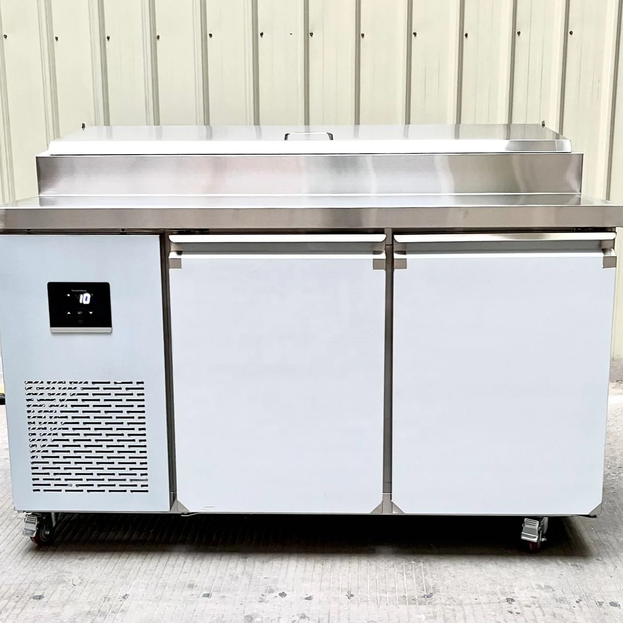 Pizza Prep Tables  Refrigerated Countertop Chiller Display Catering Buffet Cold Salad bar Refrigerator