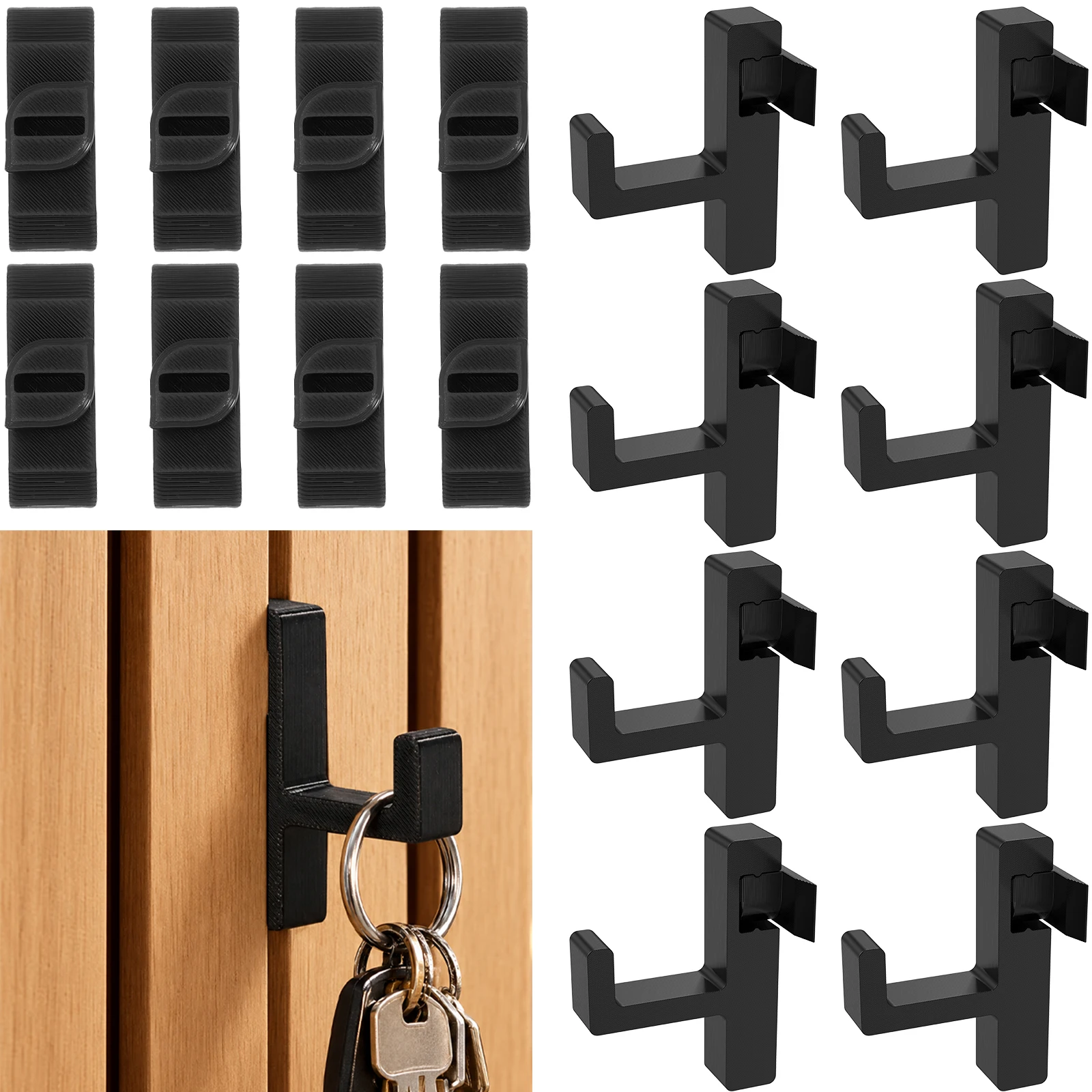 8 Pcs Acoustic Panel Hooks No Drill Design for Wooden Sound-absorbing Wall Mounted Storage Keys Bags Towels Hanging