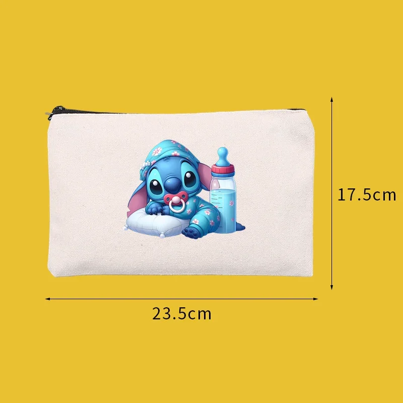 Disney Lilo & Stitch Makeup Bag Women Causal Cosmetic Organizer Makeup Pouch Storage Bag Female Perfume Purse Organizer 2024