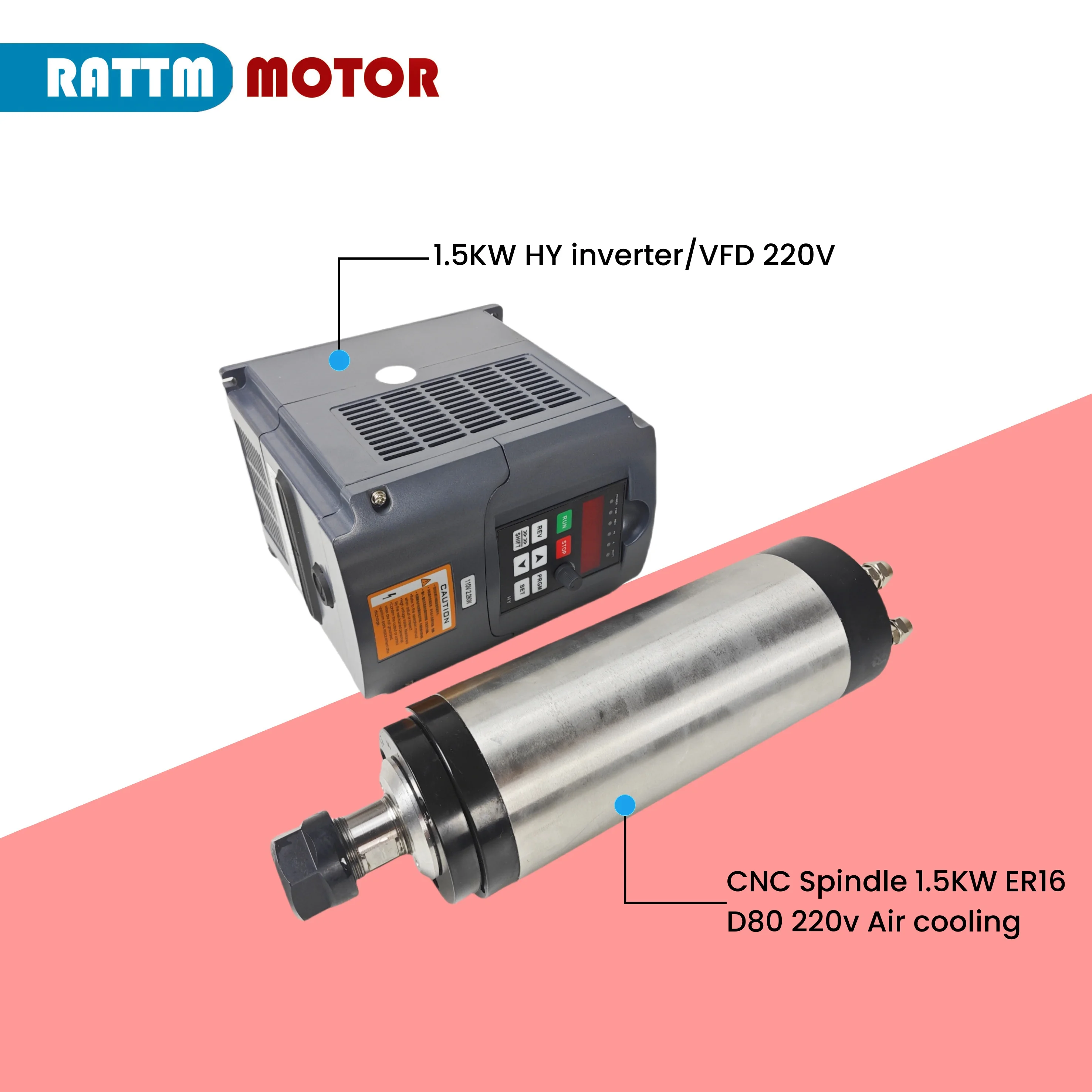 1.5KW CNC Air Cooled Spindle Motor Kit 220V 24000rpm 4 Bearings CNC Router Spindle for CNC Router Carved wood