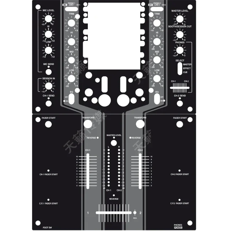 djm-909-skin-mixer-panel-protection-mask-djm909-personalized-colorful-patch-customizable-only-film-not-machine