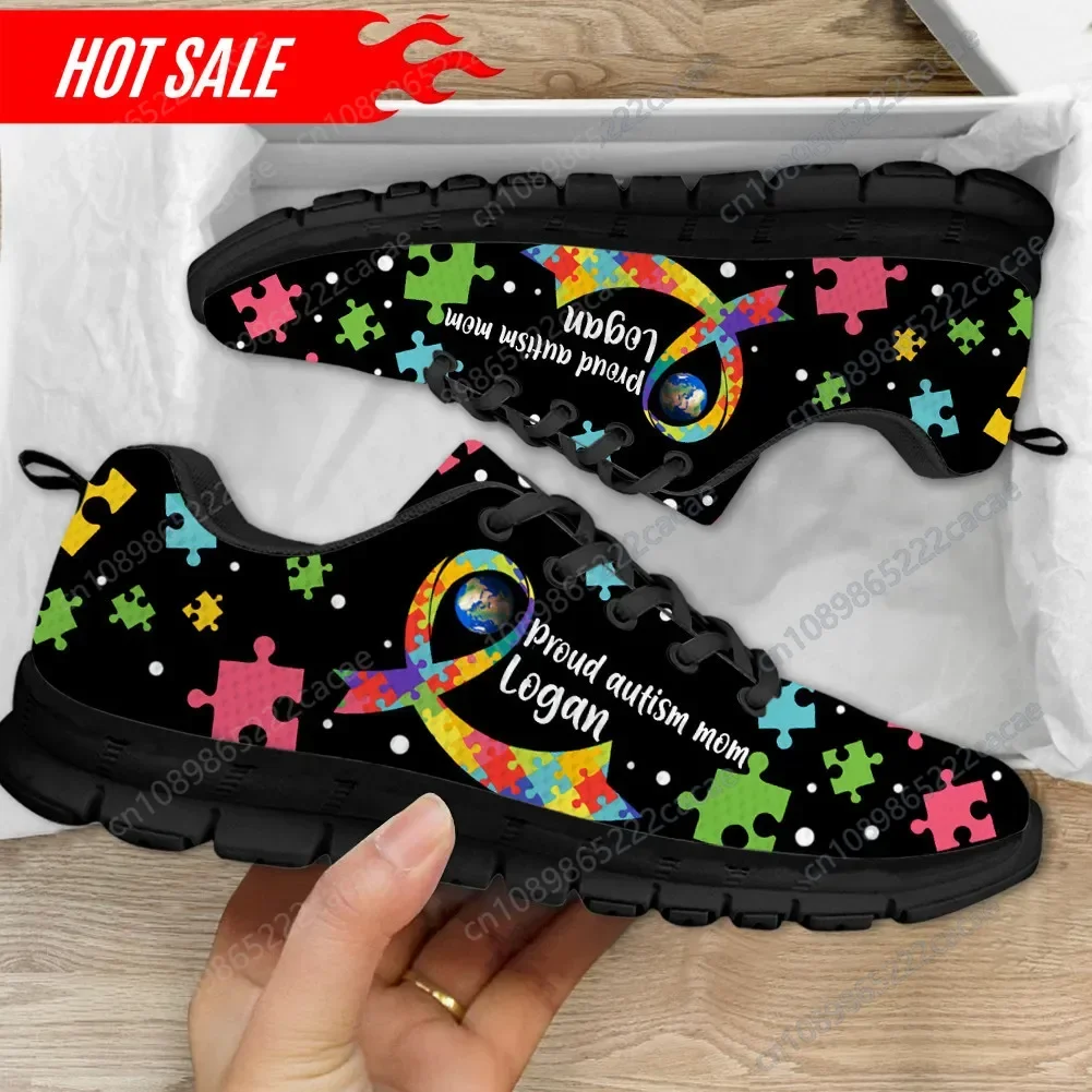 

Comfort Casual Sneakers AIDS and Autism Cancer Awareness Design Athletic Shoes Outdoor Wear-resistant Walking 2023