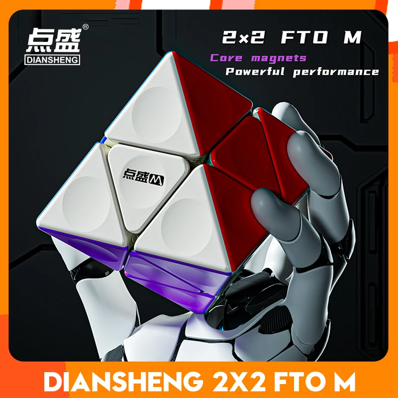 [CubeFun] DianSheng Galaxy Cluster 2x2 FTO المغناطيسي الدورية Octahedron المكعب السحري بدون ملصقات ألعاب تعليمية للأطفال