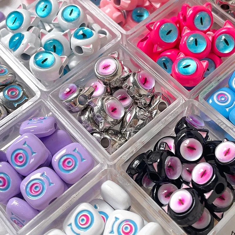 Kiss Jewelry Funny Cat Monster Cartoon Big Eyes Loose Beads for Jewelry Making DIY Bracelet Necklace Spacer Bead Accessories