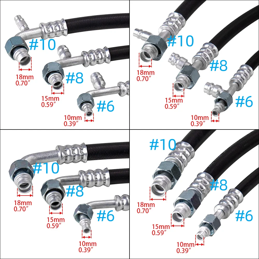 

Тонкостенный # 6 # 8 # 10 шлангов переменного тока в сборе, прямой/90 ° Коленчатый фитинг Уплотнительное кольцо с внутренней резьбой M16x1,5 M22x1,5 M24x1,5 Гайка с сервировочным портом