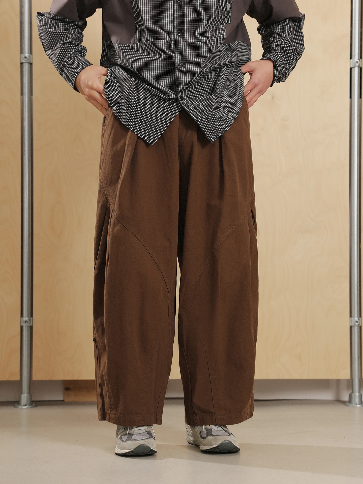 

NOEARS Spring Loose Straight Leg Workwear Pants Retro Sle Elastic Waist Drapey Casual Trousers Breathable Cotton Youth