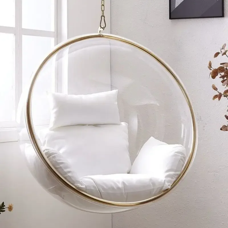 

Transparent Bubble Cradle Hanging Chair Bedroom Girl Home Balcony Hanging Basket Chairs Indoor Swing Hammocks Outdoor Furniture