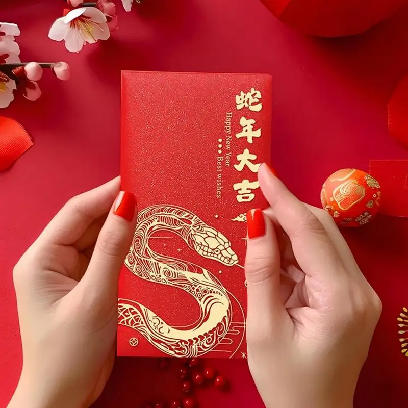 2025 New Year Red Packet Cartoon Gold Foil Year of the Snake Red Packet 5PCS Large Red Envelope Packets Hong Bao for Spring - Image 2