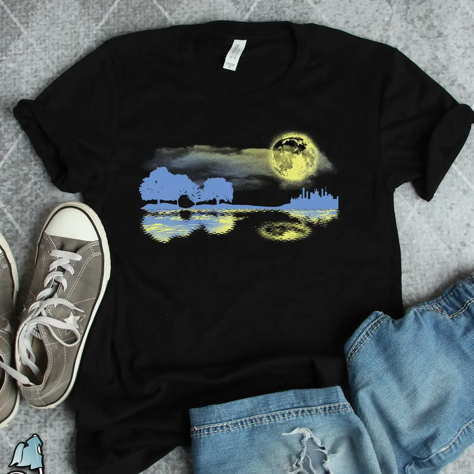 Guitar Sunset ArT T Shirt s GuitarisT Musician Music  vintage Washed Versatile designer clothes Stretched fashion Soft homme