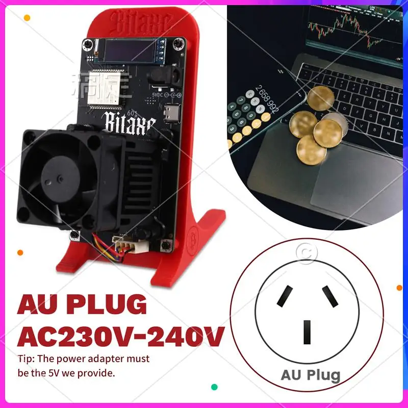 

AP-Bitaxe Gamma 601 1.2TH/S 18-22W BTC Solo Miner BM1370 Asic Chip From Antminer S21 Pro Bitcoin Crypto Miner Red AU Plug