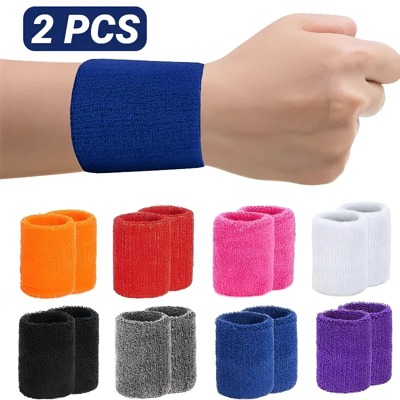 2pcs 8×10CM Towel Sports Wristbands Tennis Sweat Bands Wrist Guard For Basketball Volleyball padel Fitness Sweatbands Wrap
